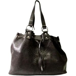 Yves Saint Laurent Vintage, Pre-owned, Dames, Bruin, ONE Size, Tweed, Pre-owned Leather totes