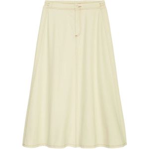 Marc O'Polo, Jeans midi rok met uitlopende zoom Beige, Dames, Maat:W28