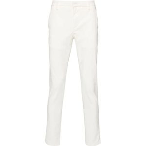 Dondup, Broeken, Heren, Wit, W35, Katoen, Witte Slim Fit Corduroy Broek