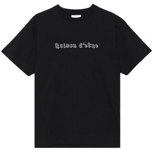 Soulland, Tops, unisex, Zwart, Xs/S, Katoen, Bedrukt Katoenen T-shirt