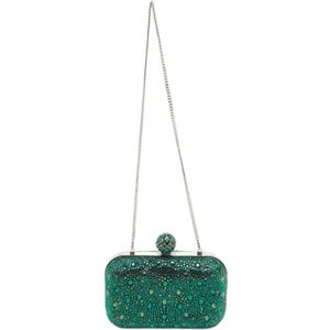 Jimmy Choo Pre-owned, Pre-owned, Dames, Groen, ONE Size, Pre-owned Suede clutches