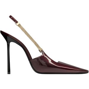 Saint Laurent, Schoenen, Dames, Bruin, 39 EU, Elegant Slingback Pumps