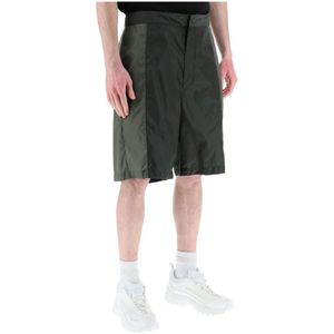 Moncler, Korte broeken, Heren, Groen, XL, Nylon, Casual Shorts
