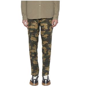 Daniele Alessandrini, Broeken, Heren, Veelkleurig, L, Linnen, Linnen camouflage broek