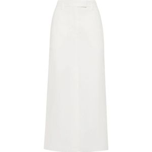 Brunello Cucinelli, Witte Op Maat Gemaakte Maxi Rok Wit, Dames, Maat:S