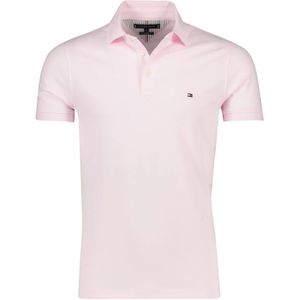 Tommy Hilfiger, Tops, Heren, Roze, XL, Katoen, Roze Slim Fit Polo Shirt