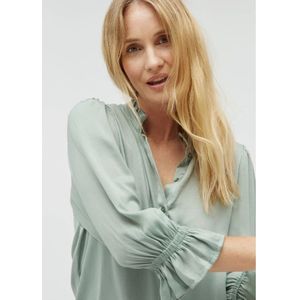 mbyM, Blouses & Shirts, Dames, Groen, L, Katoen, Mintgroene Blouse met Pofmouw Calaris