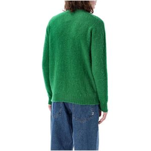 Howlin', Truien, Heren, Groen, M, Wol, Groene Ster Gebreide Trui Shaggy Bear Sweater