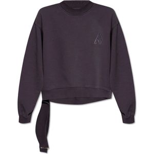 The Attico, Sweatshirts & Hoodies, Dames, Paars, S, Katoen, Oversized katoenen sweatshirt