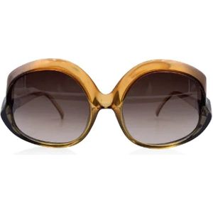 Dior Vintage, Pre-owned, Dames, Oranje, ONE Size, Leer, Pre-owned Plastic sunglasses