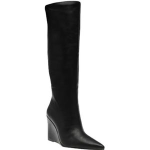 Steve Madden, Schoenen, Dames, Zwart, 38 EU, Leer, Puntige Neus Synthetische Leren Laarzen