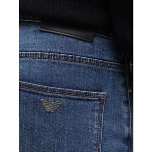 Emporio Armani, Vintage Slim Fit Stretch Denim Jeans Blauw, Heren, Maat:W38