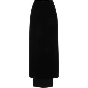 Courrèges, Rokken, Dames, Zwart, M, Zwarte crepe Heritage Tech rok