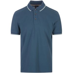 Hugo Boss, Slim Fit Blauwe Polo Shirt Blauw, Heren, Maat:XL