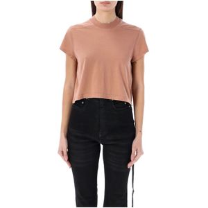 Rick Owens, Tops, Dames, Roze, M, Geknipt Small Level T-Shirt