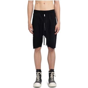 Thom Krom, Korte broeken, Heren, Zwart, 2Xl, Nylon, Zwarte Stretch Nylon Sweat Shorts