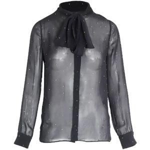 Yves Saint Laurent Vintage, Pre-owned, Dames, Zwart, M, Pre-owned Silk tops