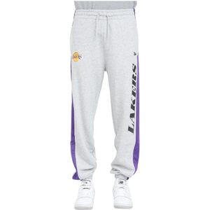 New Era, Broeken, Heren, Grijs, XL, Katoen, LA Lakers Mesh Panel Grijze Broek