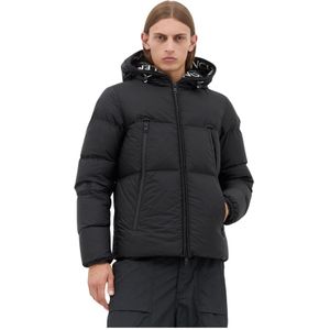 Moncler, Jassen, Heren, Zwart, S, Korte Donsjas Waterafstotende Regenkleding