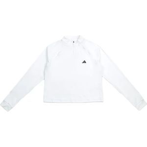 Adidas, Tops, Dames, Wit, L, Witte Quarter-Zip Prestatietop