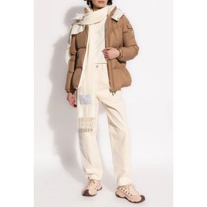 Moncler, Broeken, Dames, Beige, S, Katoen, Broek met toelopende pijpen