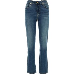 7 For All Mankind, Jeans, Dames, Blauw, W31, Denim, Flared Denim Jeans