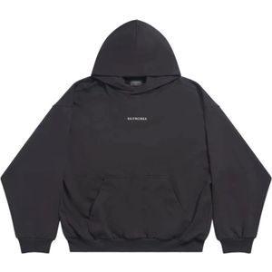 Balenciaga, Sweatshirts & Hoodies, Heren, Zwart, S, Zwart Medium Fit Hoodie