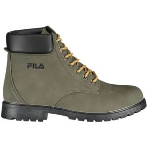 Fila, Schoenen, Heren, Groen, 44 EU, Polyester, Groene Lace-Up Boot met Borduurwerk