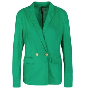 Marc Cain, Jassen, Dames, Groen, M, Linnen, Heldergroene Linnen Blend Blazer