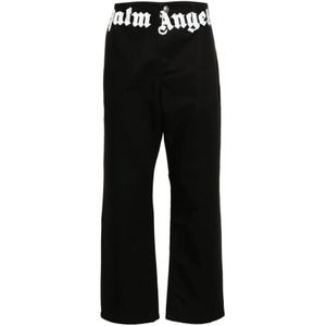 Palm Angels, Broeken, Heren, Zwart, M, Katoen, Zwarte Broek Aw 24