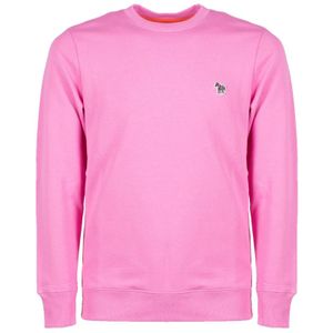 PS By Paul Smith, Sweatshirts & Hoodies, Heren, Roze, XL, Katoen, Roze Zebra Logo Sweatshirt