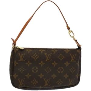 Louis Vuitton Vintage, Pre-owned, Dames, Bruin, ONE Size, Pre-owned Canvas clutches