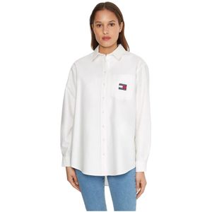 Tommy Jeans, Witte Bloes Wit, Dames, Maat:M