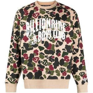 Billionaire, Sweatshirts & Hoodies, Heren, Groen, S, Katoen, Groene camouflage trui met logo print