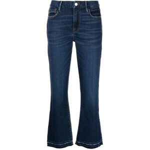 Frame, Donkere Wassing Flared Jeans Blauw, Dames, Maat:W25