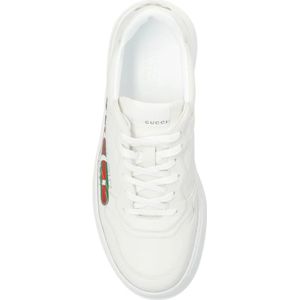 Gucci, Schoenen, Heren, Wit, 42 1/2 EU, Witte Panel Logo Sneakers