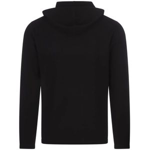 Vince, Sweatshirts & Hoodies, Heren, Zwart, M, Wol, Zwarte Wollen Kasjmier Hoodie Trui