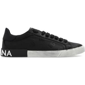 Dolce & Gabbana, Schoenen, Heren, Zwart, 41 1/2 EU, ‘Portofino’ sneakers