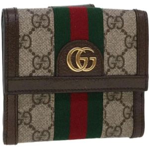 Gucci Vintage, Pre-owned Canvas wallets Beige, Dames, Maat:ONE Size