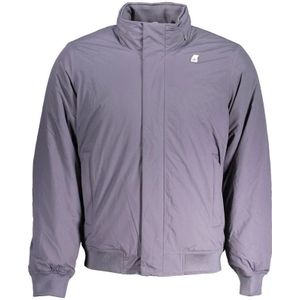 K-Way, Jassen, Heren, Blauw, 2Xl, Blauwe Ripstop Jas met Afneembare Capuchon