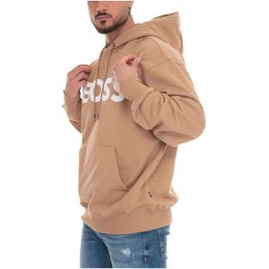 Boss, Sweatshirts & Hoodies, Heren, Beige, L, Katoen, Sullivan 08 Oversized Hoodie