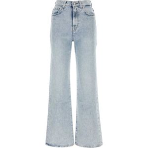 7 For All Mankind, Lichtblauwe stretch denim Chiara Biasi jeans Blauw, Dames, Maat:W27