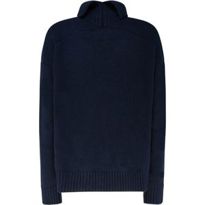 Jil Sander, Truien, Dames, Blauw, S, Katoen, Blauwe Coltruien - Jil Sander Stijl