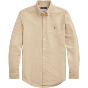 Ralph Lauren, Overhemden, Heren, Beige, XL, Leer, Getailleerd Ecru Overhemd - Maat M, Kleur: Surrey Tan