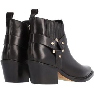 Alpe, Schoenen, Dames, Zwart, 36 EU, Leer, Zwarte Leren Cowboylaarzen oor Dames