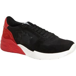 Atlantic Stars, Schoenen, Heren, Zwart, 43 EU, Suède, Retro Zwarte Suède Sneakers