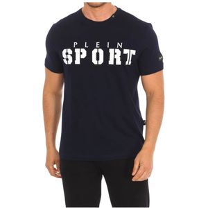 Plein Sport, Tops, Heren, Blauw, XL, Katoen, T-shirt met korte mouwen en Claw Print