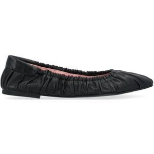 Pretty Ballerinas, Zwarte leren ballerina Tyra Zwart, Dames, Maat:39 1/2 EU