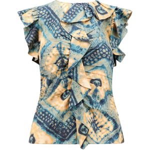 Ulla Johnson, Blouses & Shirts, Dames, Veelkleurig, 2Xs, Zijden Constellation Print Top