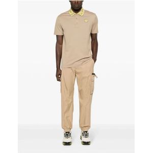 Versace, Broeken, Heren, Beige, L, Katoen, Slim-fit Broeken